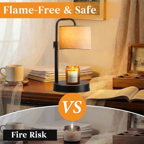 Hyrion Candle Warmer Lamp with Timer Dimmer, Adjustable Height Candle Melter with 2 Bulbs, Birthday Gifts for Women Mom, F...