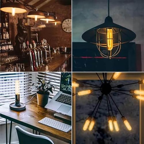 Dimmable T10 LED Light Bulbs 6 Watt Equivalent 60W E26 Edison Tubular Long Bulbs Warm White 2700K, Desk Lamp, Bedbroom Caf...