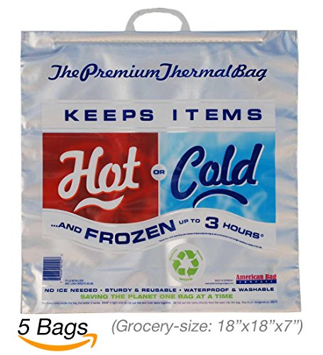 PINSUKO Insulated Bag, Lightweight, Waterproof, Reusable, 100% Recyclable, Food Safe, Holds Up to 30 lbs