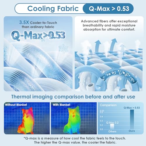 EHEYCIGA Cooling Mat for Dogs, 41" x 28"(Q-Max>0.53), Washable Dog Cooling Mat, Portable Kennel Cooling Pet Pad for Summe...