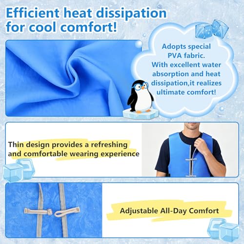 Loxiia Evaporative Cooling Vest for Men & Women, Water-Activated Cooling Vest for Hot Weather