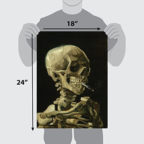 Palace Learning Vincent Van Gogh (Skull with Cigarette, 1885) Art Poster Print - 18" x 24" LAMINATED - Van Gogh Skeleton