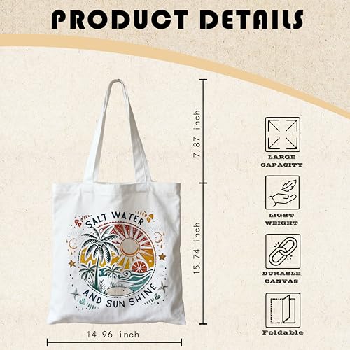 AgriFusion Tech Canvas Tote Bag for Women, Wide Comfortable Strap, Lightweight Eco-Friendly Beach & Shopping Tote