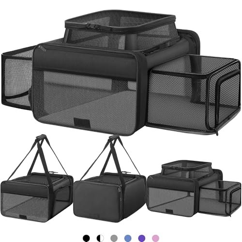 Top and 2 Sides Expandable Cat Carrier 18x13.5x9.5, TSA Airline Approved Dog Carriers for Small Dogs, Soft-Sided Pet Carri...