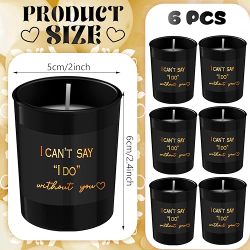 Threlaco 6 Pcs Bridesmaid Proposal Gifts I Can't Say I Do Without You Candles Bridesmaid Gifts Natural Soy Wax Candles wit...