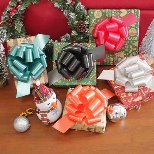 12 Pcs Bows for Gift Wrapping,6 Inches Gift Bows with Ribbon Mixed Color Bows Gift Wrap Bows for Wedding,Gift Basket, Vale...