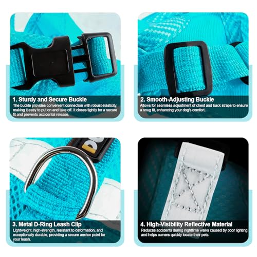 wanheart Cat Harness and Leash Set - Escape Proof Adjustable Breathable Vest for Cats, Soft Mesh Padded Harness with Refle...