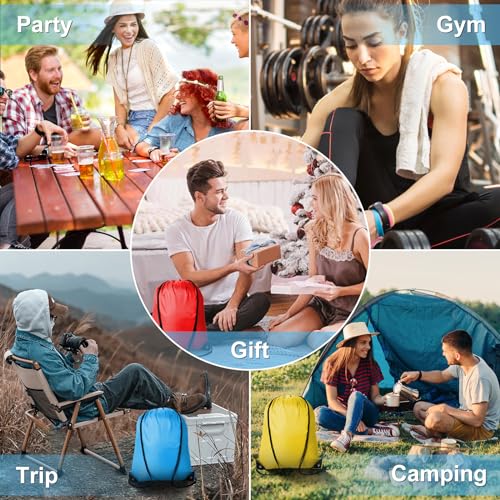 Kuhome 60Pcs Drawstring Backpacks Bulk String Bag Cinch Sack Pack Storage Knapsack Polyester Gift Bags Sports Drawstring B...