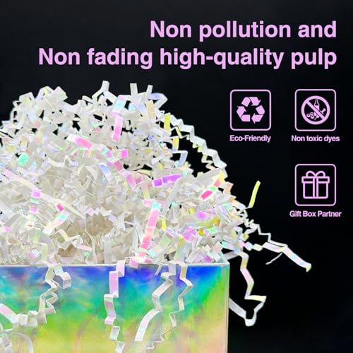 Corlcol 200g(7oz) crinkle paper filler grass Cushion Paper Streamer for Gift Box and Basket On Christmas Wedding Birthday ...