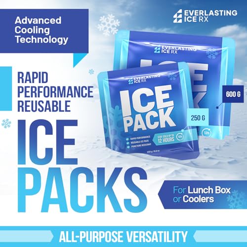 Rapid Performance Reusable Ice Packs for Coolers or Lunch Box | 4 Pack | Cold for Up to 12 Hours | Ice Packs for Cooler, L...