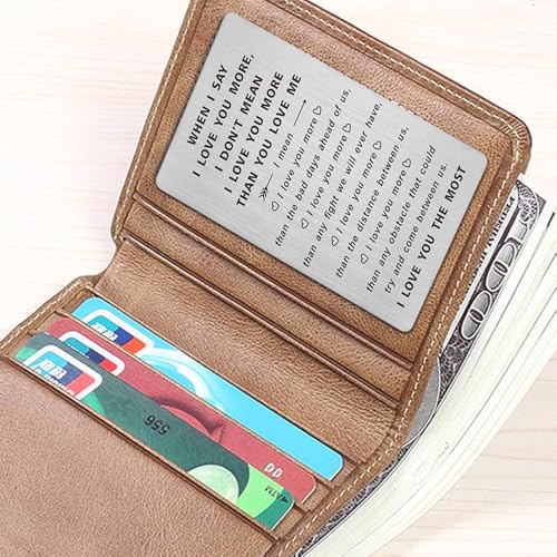 TANWIH When I Say I Love You More Wallet Card, Romantic Valentines Day Cards, I Love You Gifts for Him Her, Valentines Gif...