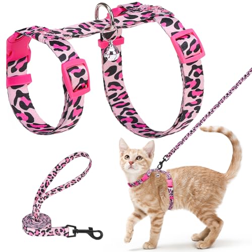 BEAUTYZOO Cat Harness and Leash Set Escape Proof for Walking, Kitten Soft Adjustable Vest Harnesses for Small Medium Large...