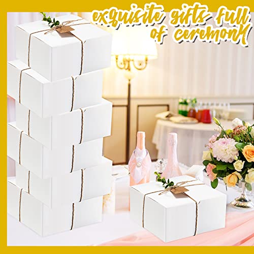 Crtiin 8 Pack Gift Boxes Set 8 x 8 x 4 Inch White Paper Bridesmaid Proposal Gifts Box with Lids for Presents Wedding Brida...