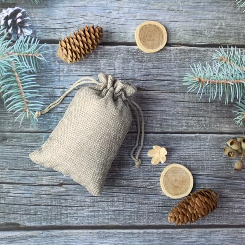 Uigidori 30 Pcs Burlap Gift Bags with Drawstring, 3.8 x 5.7 Inches Premium Linen Jewelry Pouches, Burlap Favor Sacks, Rust...