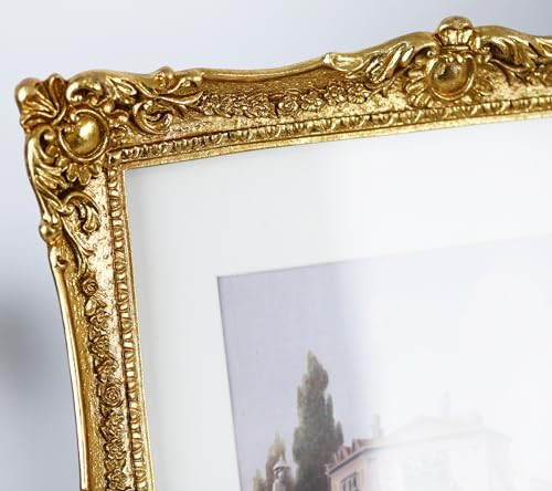 OIGUMR Gold Picture Frame 11x14 Picture Frame Gold Photo Frame Ornate Frame Made of Glass, Resin