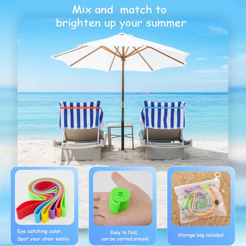 6 Pack Towel Band for Beach Pool Lounge Chair Strap Clip Carnival Cruise Ship Essentials 2026 Packing List Royal Caribbean...