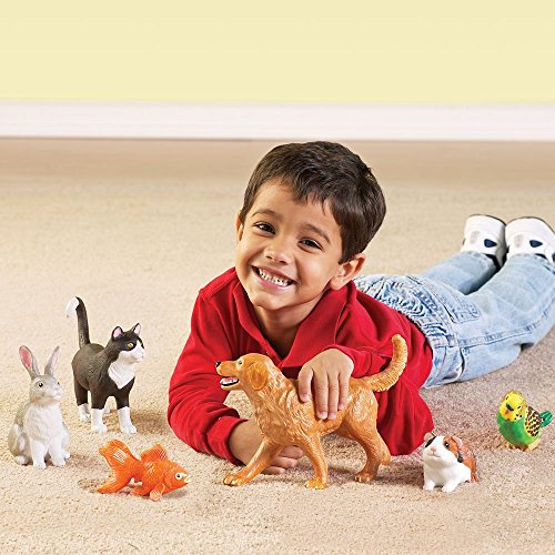 Learning Resources Jumbo Domestic Pets - 6 Pieces, Ages 2+ Preschool Pet Toys, Classroom Desk Pets, Preschool Learning Toys