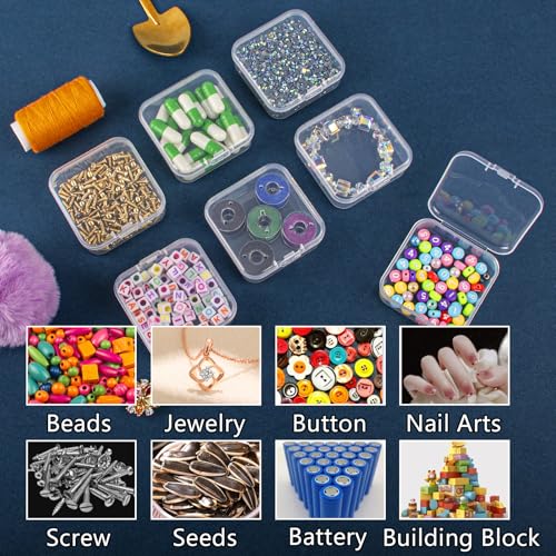 VTG Bead Organizer Box, 84 Pcs Small Organizers, 3-Tier Bead Storage Containers Portable Organizer and Storage Box Stackab...