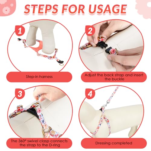 Lukovee Puppy Harness and Leash Set, No Pull Lightweight Soft Suede Adjustable Pet Harness Vest with Snap Buckle for Puppy...