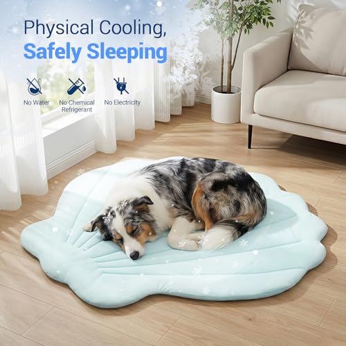 Tivray Dog Cooling Mat, 40'' × 40'' Large, Q-Max>0.4 Self-Cooling Mat for Dog, (Cool & Warm) Double-Sided Pet Cool Pads fo...