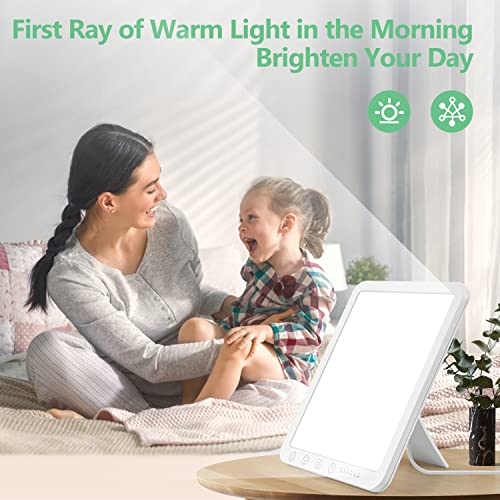 DIKAKO Light Therapy Lamp, 15000 Lx Sun Lamp,3 Color Temperature, 5 Levels of Adjustable Brightness and Timer Function Lig...