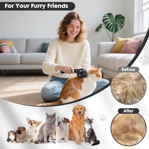 Cat Steam Brush for Grooming and Shedding for Long and Short Hair Pets Deshedding and Hair Removal tool for Dogs & Cats Se...
