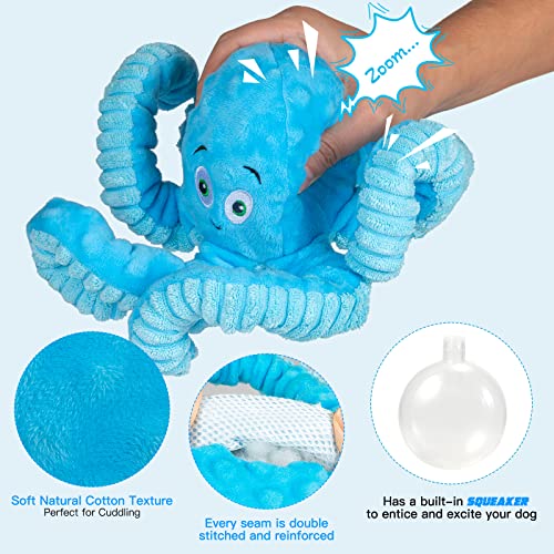 Dog Toys for Aggressive Chewers Indestructible Squeaky Dog Toys Octopus-Tug of War Dog Toys for Large Breed Tough Interact...