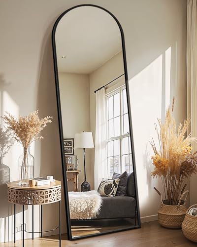 Delma Arched Mirror Full Length,Standing Mirror Full Body,Large Floor with Stand for Wall Entryway Door Bedroom Bathroom L...