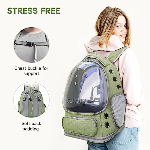 Cawypety Cat Backpack Carrier, Breathable Cat Carrier Large Space Bubble Pet Backpack for Kitty Small Dog up to 15lbs, Tra...