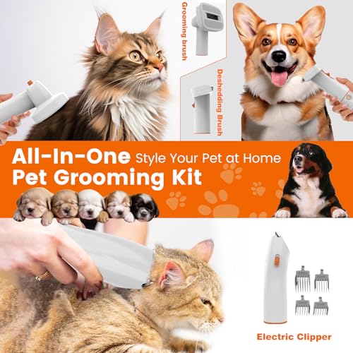 ubrobo Dog Grooming Vacuum, Dog Grooming Kit with Pet Clippers, 12,000Pa Pet Hair Vacuum for Dogs, Low Noise Home Cleaning...