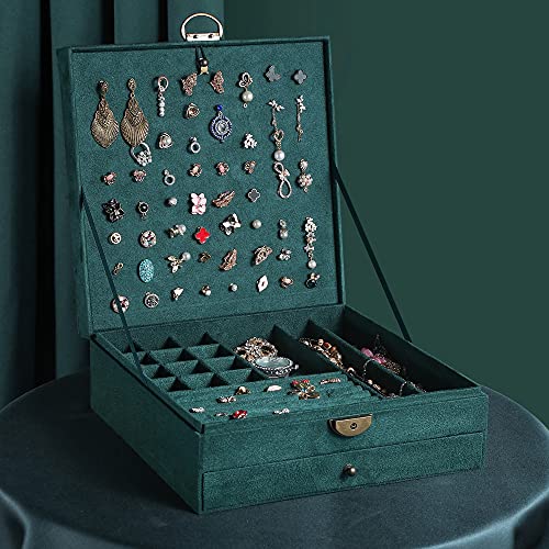 GYJOYERO Women Jewelry Box Lockable 3 Layers Large Jewelry Organizer Storage Case for Earrings Necklaces Rings Bracelets,G...