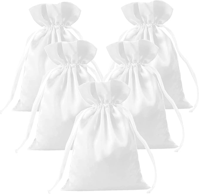 Gbateri 35 Pack 5x7 Inch White Small Gift Bags Wedding Party Favor Bags, Jewelry Pouches - Drawstring Pouch Bags - Baby Sh...