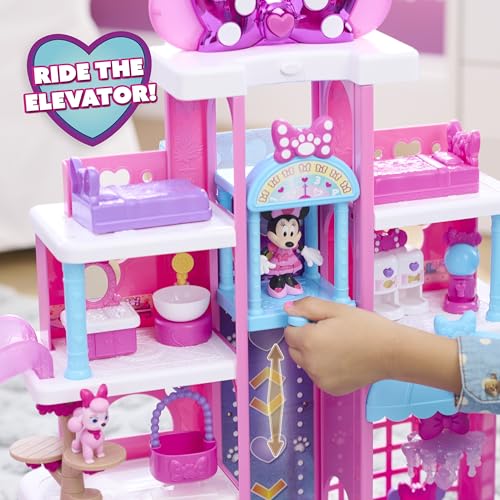 Disney Jr. Minnie Mouse Pet Hotel Playset, 23-piece Hotel Set, 20 Inch Tall Playset, Ages 3 and Up