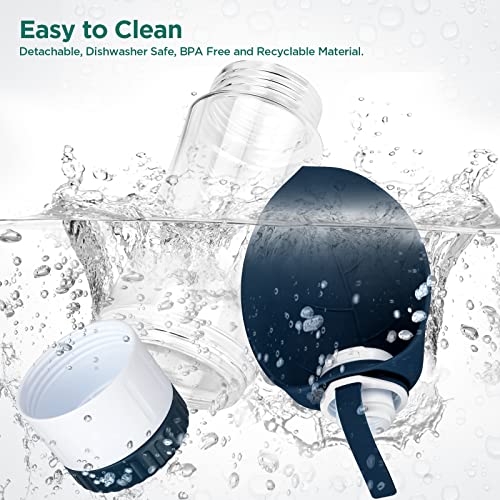 Uppetly Dog Water Bottle, Portable Pet Water Bottle with Food Container and Drinking Feeder, Leak Proof, BPA-Free, Foldabl...