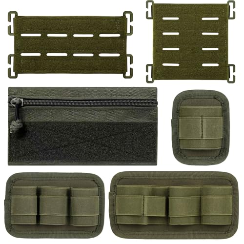 6 Piece Tactical Bag Insert Pack, Modular Elastic Loop Panel Organizers Pouch Insert Attachment with Hook Backed Fastener ...
