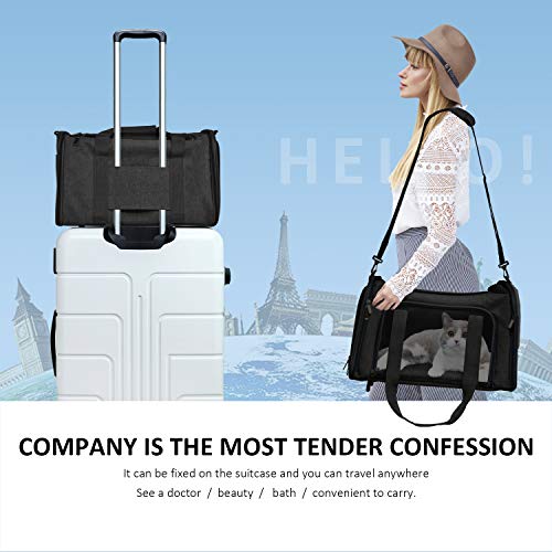 Henkelion Cat Carriers Dog Carrier Pet Carrier for Small / Medium Cats Dogs Puppies (Up To 15lbs), TSA Airline Approved Sm...