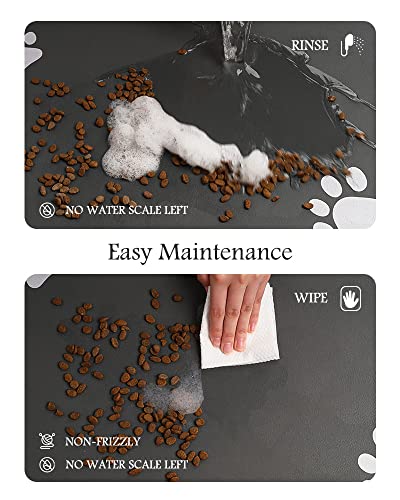 Pet Feeding Mat-Absorbent Dog Mat for Food and Water Bowl-No Stains Quick Dry Dispenser Mat-Dog Accessories Pet Supplies-W...