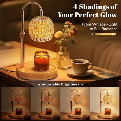 BlissWhisper Candle Warmer Lamp with Timer Dimmer,Adjustable Height Wax Melting Lamp for Jar Candles, Aesthetic Vintage Ho...