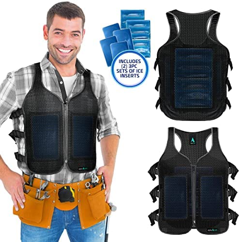 Alphacool Frosty Mesh Ice Vest for Men and Women – Cooling Vest with Ice Packs, 2 Sets – Three Gel Pad Pockets – Adjustabl...
