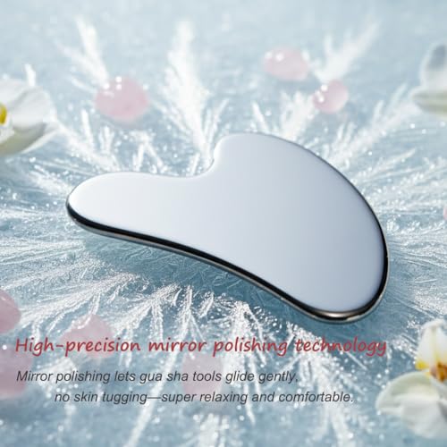isork Gua Sha Facial Tools Capable of Facial Sculpting Big Size,304L Stainless Steel Metal Gua Sha Lymphatic Drainage Mass...
