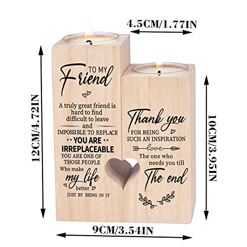 Double-Sided Printing Wooden Candle Holders-to My Friend,You are IRREPLACEABLE, Thank You for Being My Unbiological Siste...
