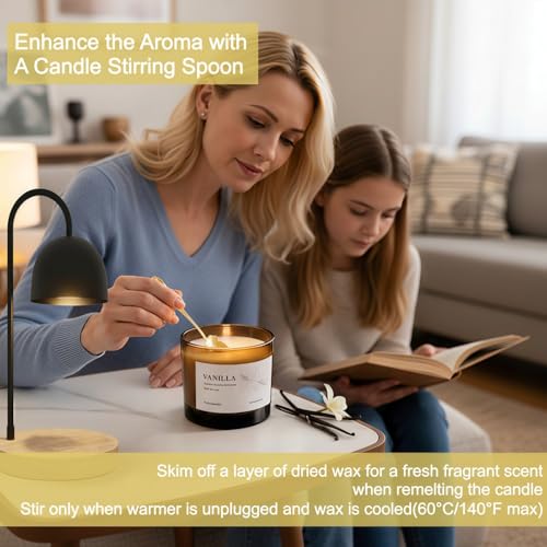 VOHO Vanilla Wickless Candles for Candle Warmer Lamp, 9oz Soy Candles with Stirring Spoon & Lid, Vanilla Candle for Annive...