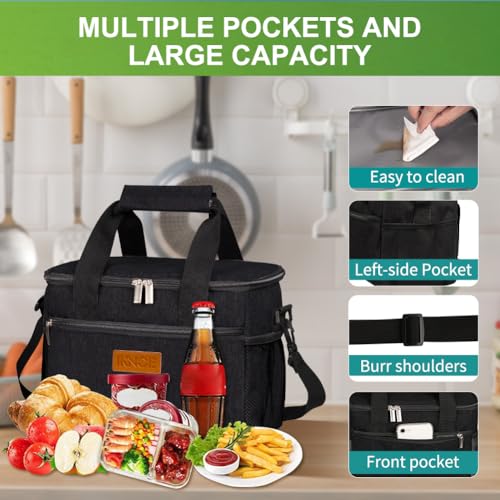 iknoe Insulated Lunch Bag, Foldable 8.5L Cooler Bag for Men & Women, Leakproof Thermal Design, Great for Office, Picnic, T...