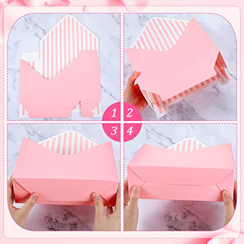 Outus 20 Pcs Mother's Day Floral Envelope Boxes Empty Paper Flower Bouquet Envelop Paper Boxes Pink Black Stripe Florist F...