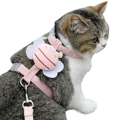 WELLYUK Cat Harness and Leash Set for Outdoor Travel Walking Escape Proof Soft Safe Adjustable Kitten Puppy Small Strap Cu...