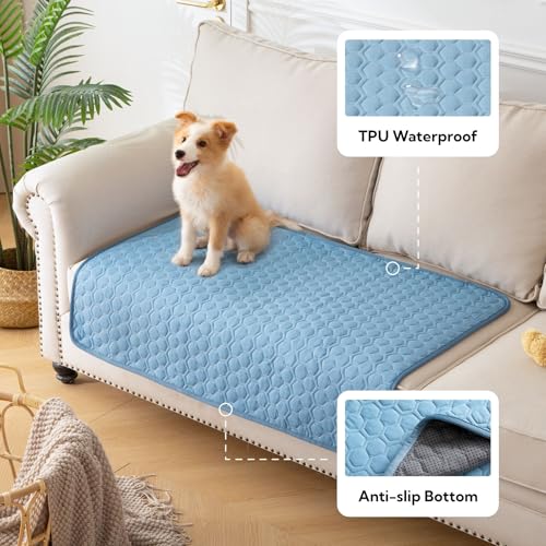 Soulbond Cooling Mat for Large Dogs - 40"x50" Washable Cooling Pad for Puppy, QMAX>0.3, Anti-Slip Bottom, Portable Summer ...