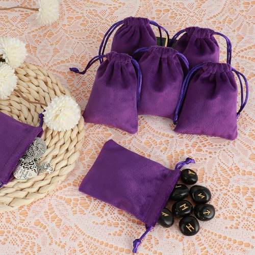 Tapleap Velvet Jewelry Bags with Drawstring, Small Coin Purse, Dice Pouch for Wrapping Easter, Wedding Party and Bridal Sh...