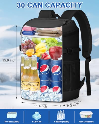Pritent Cooler Backpack for Men Women Insulated Waterproof Backpack Cooler Leak Proof Cooler Bag Lightweight Lunch Backpac...