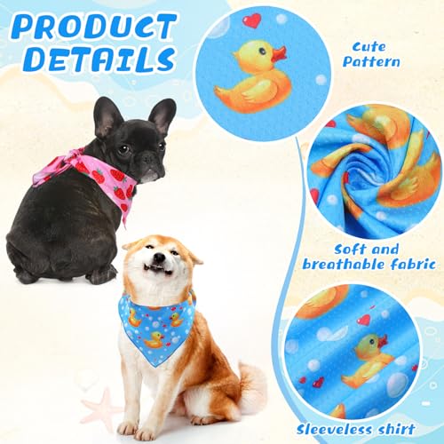 Abbylike 6 Pack Dog Cooling Bandana Summer Triangle Scarfs Bibs with Cute Fruit Pattern Instant Cooling Neck Wraps Breatha...