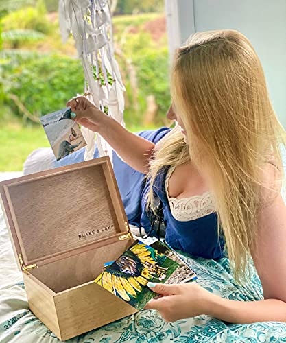 Blake & Lake Wooden Keepsake Box with Lid - Blonde Catchall Wood Storage Box - Treasure and Gift Box for Home - Decorative...